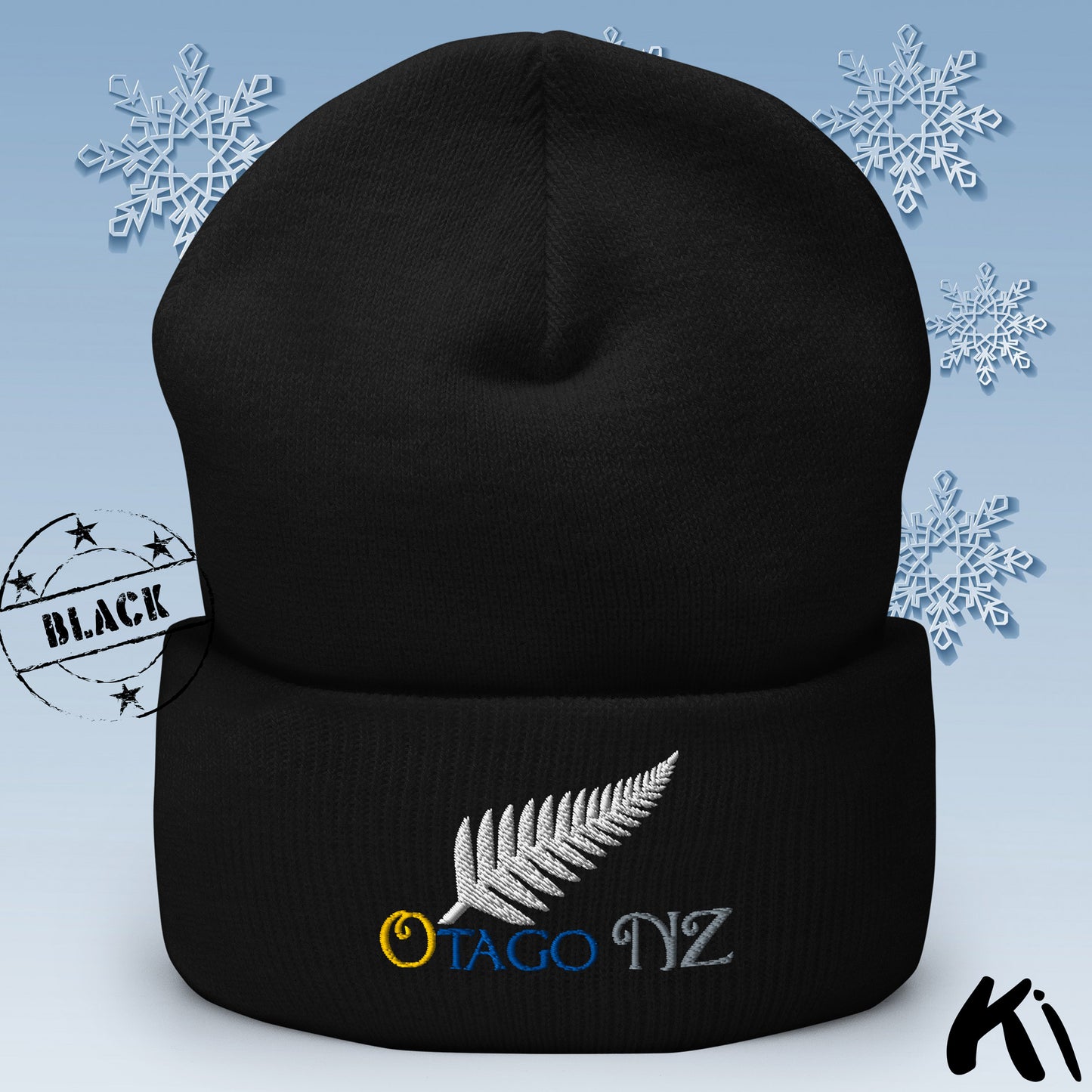 OTAGO NZ Silver Fern Cuffed Beanie