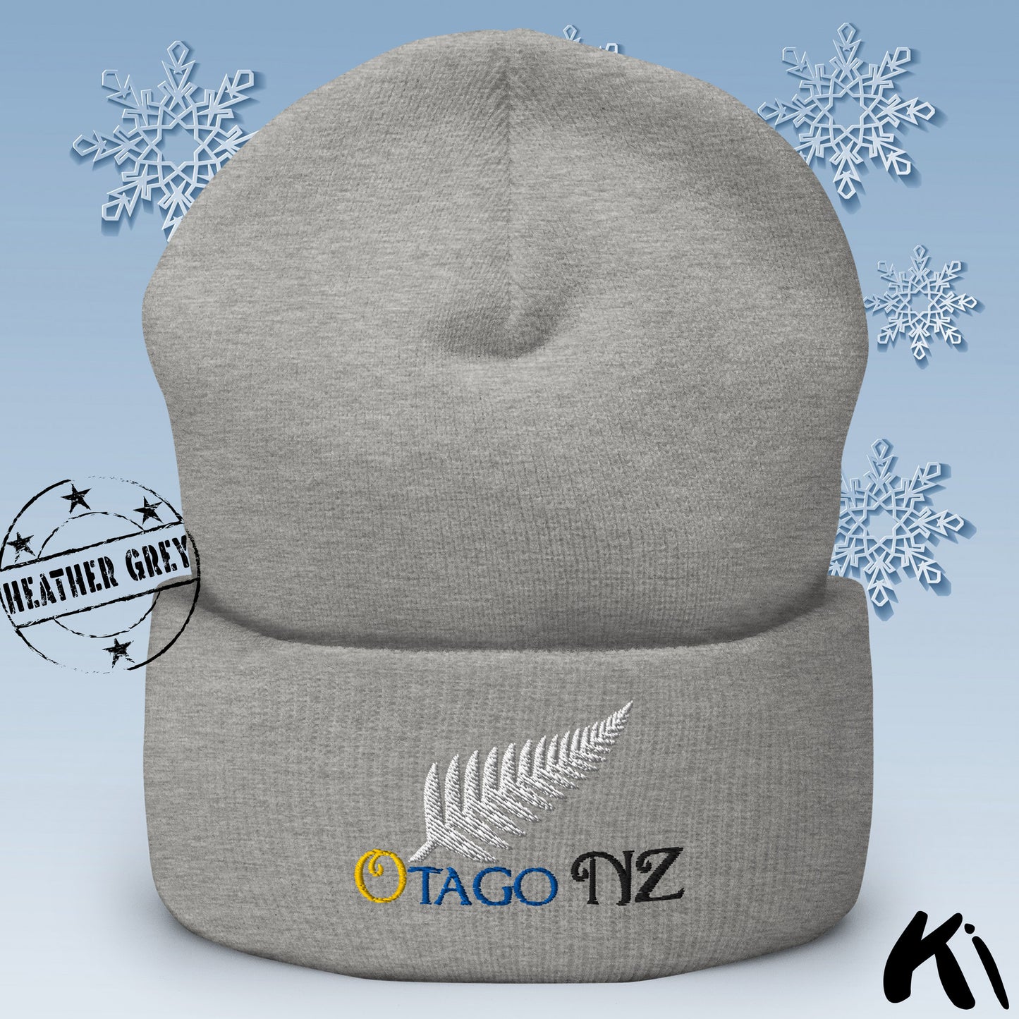 OTAGO NZ Silver Fern Cuffed Beanie