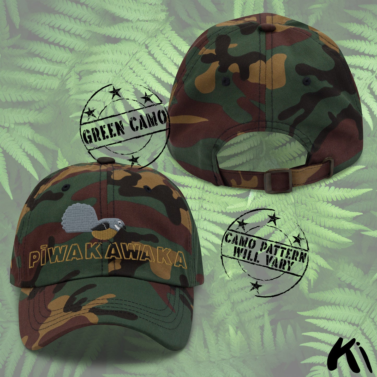 PĪWAKAWAKA / Fantail Embroidered Dad hat