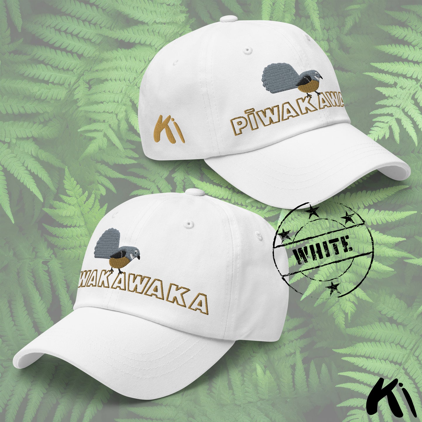 PĪWAKAWAKA / Fantail Embroidered Dad hat