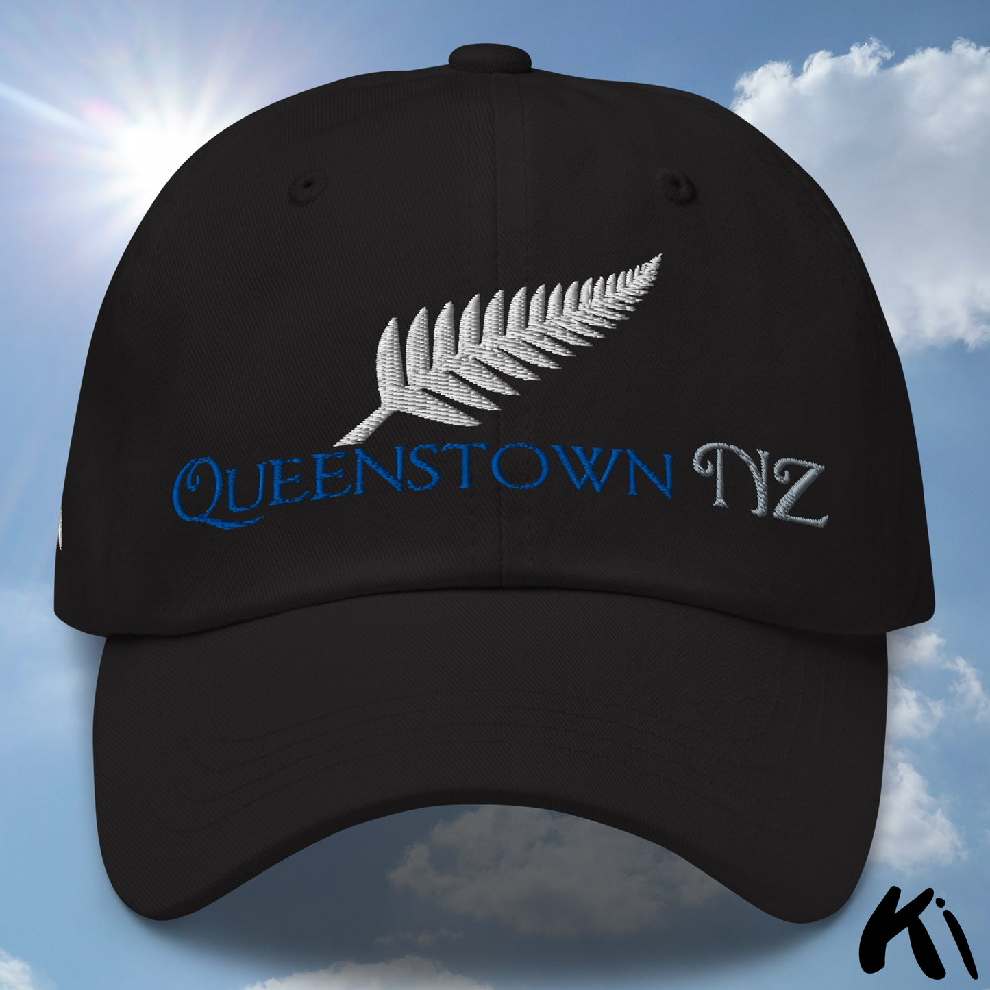 QUEENSTOWN NZ Silver Fern Embroidered Cap / Dad Hat