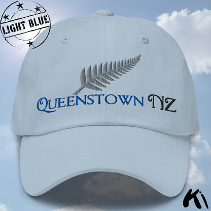 QUEENSTOWN NZ Silver Fern Embroidered Cap / Dad Hat