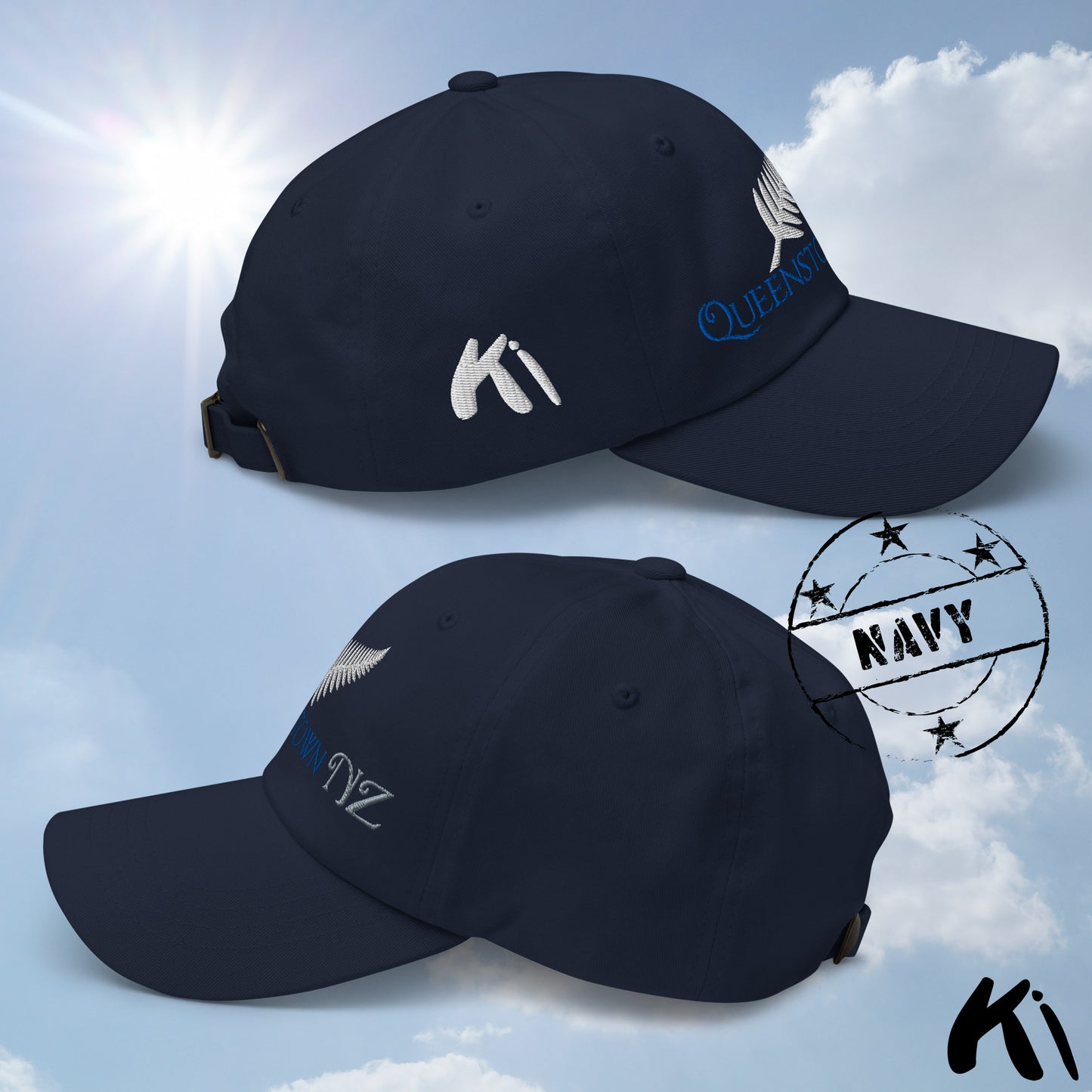 QUEENSTOWN NZ Silver Fern Embroidered Cap / Dad Hat