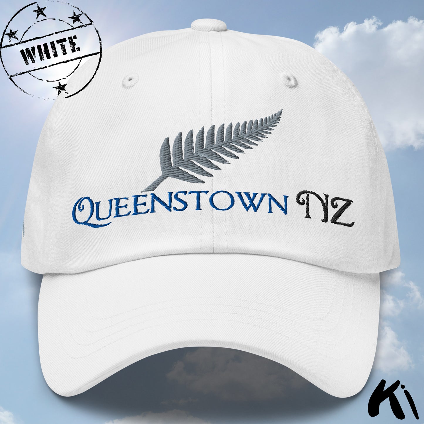 QUEENSTOWN NZ Silver Fern Embroidered Cap / Dad Hat