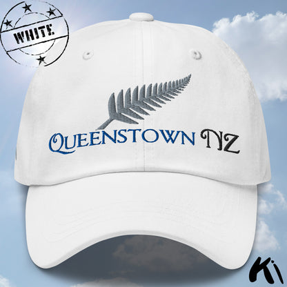 QUEENSTOWN NZ Silver Fern Embroidered Cap / Dad Hat