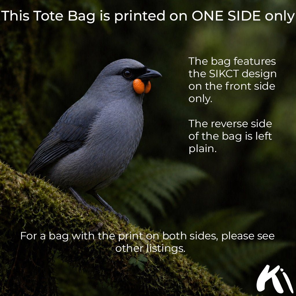 SOUTH ISLAND KŌKAKO Charitable Trust Large Organic Tote Bag - Single Print