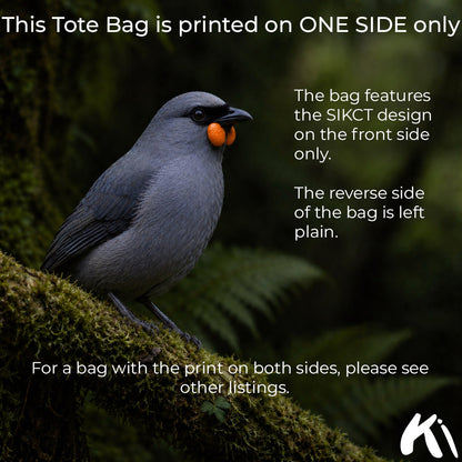 SOUTH ISLAND KŌKAKO Charitable Trust Large Organic Tote Bag - Single Print