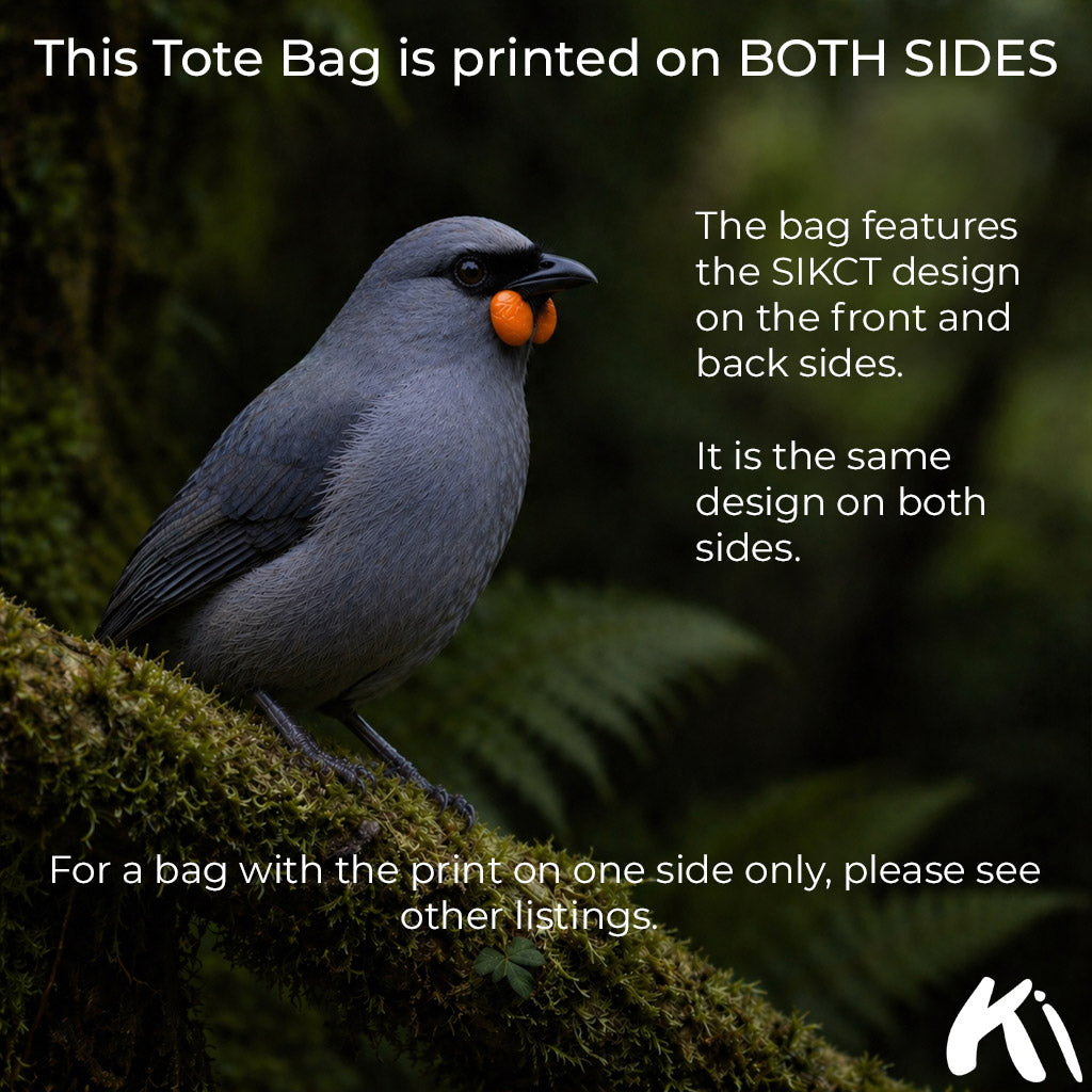 SOUTH ISLAND KŌKAKO Charitable Trust Organic Tote Bag - Double Print