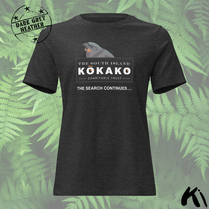 SOUTH ISLAND KŌKAKO Charitable Trust Women's Relaxed T-Shirt- Dark Colours