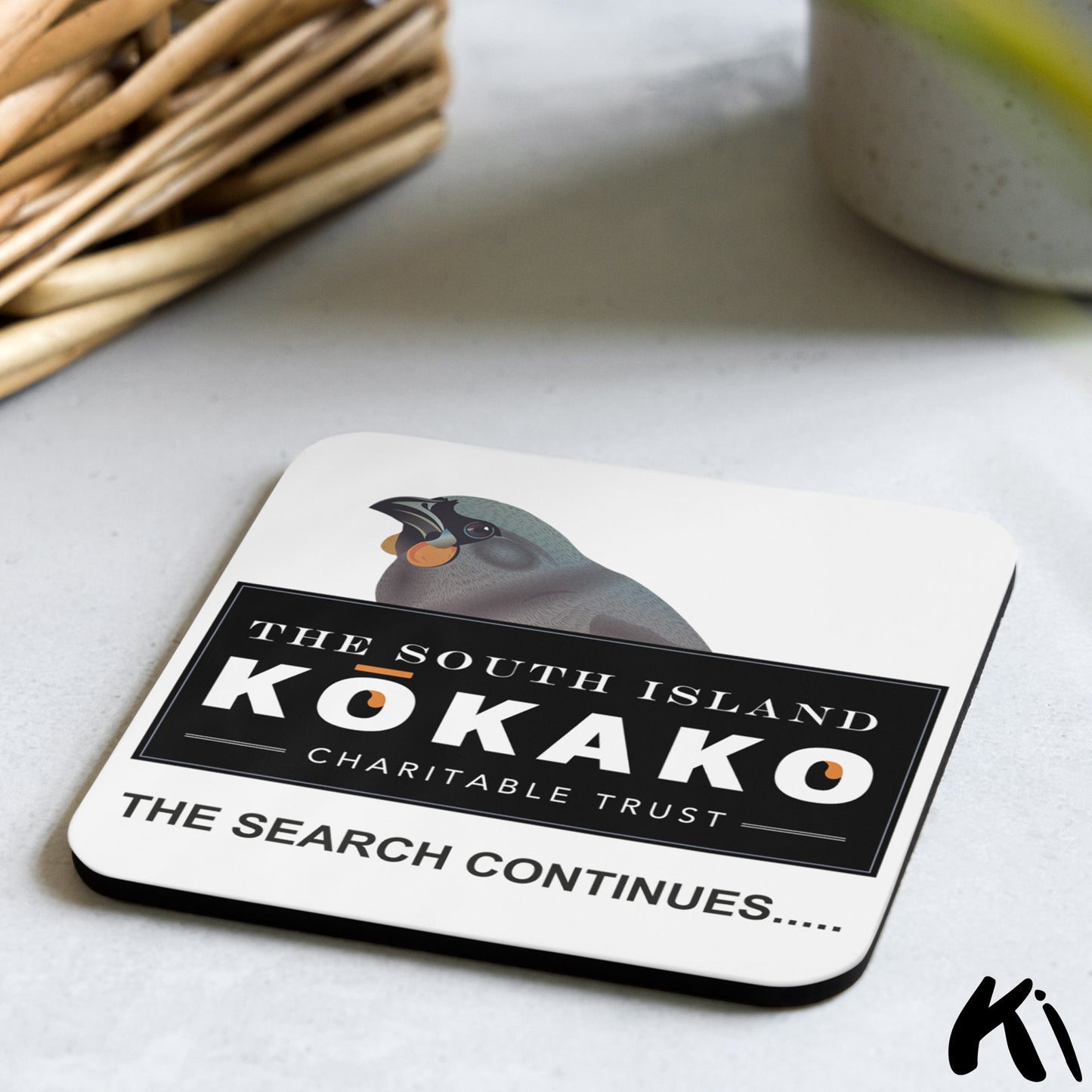 SOUTH ISLAND KŌKAKO Charitable Trust Cork-back Coaster