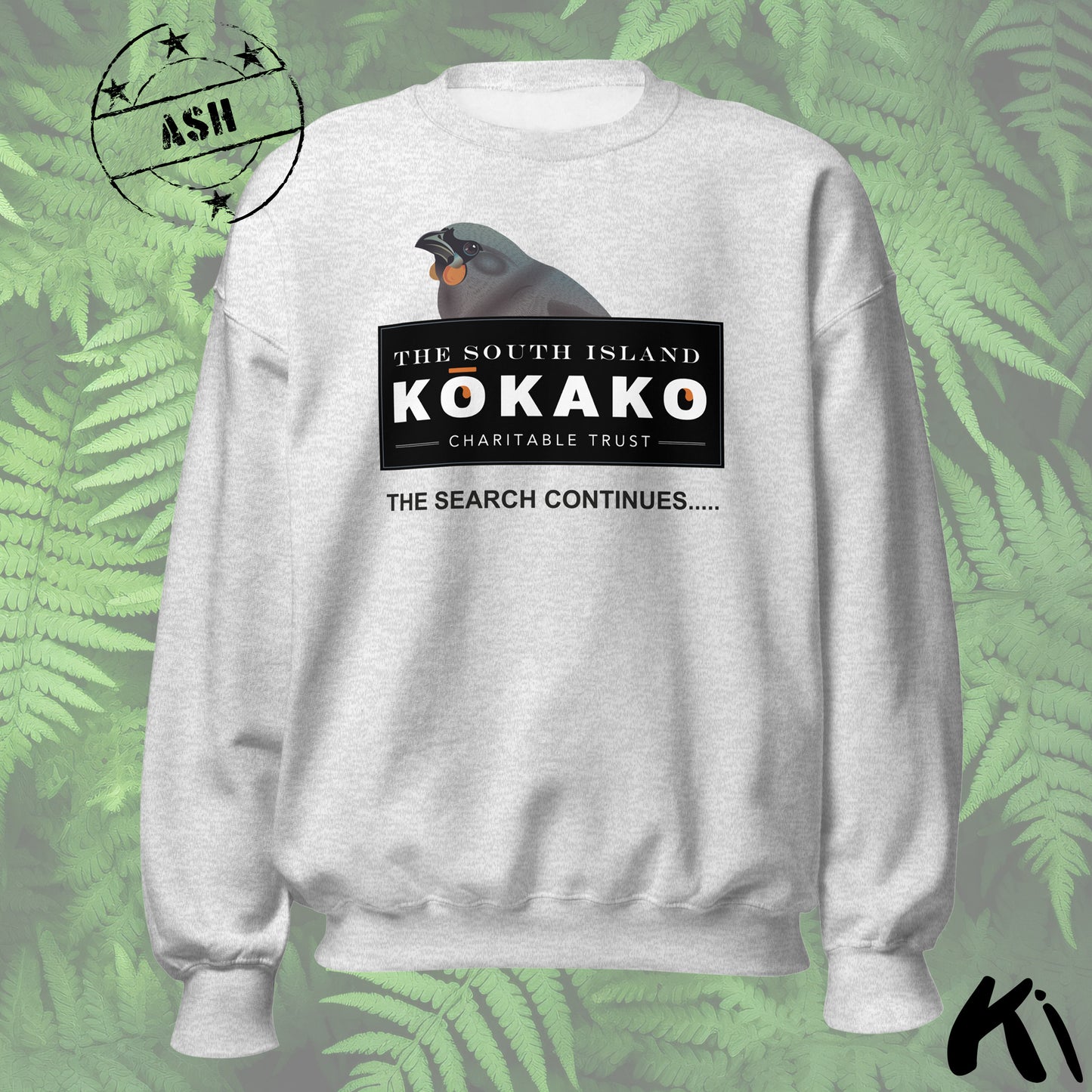 SOUTH ISLAND KŌKAKO Charitable Trust Sweatshirt - Official Fundraiser, Lighter Colours