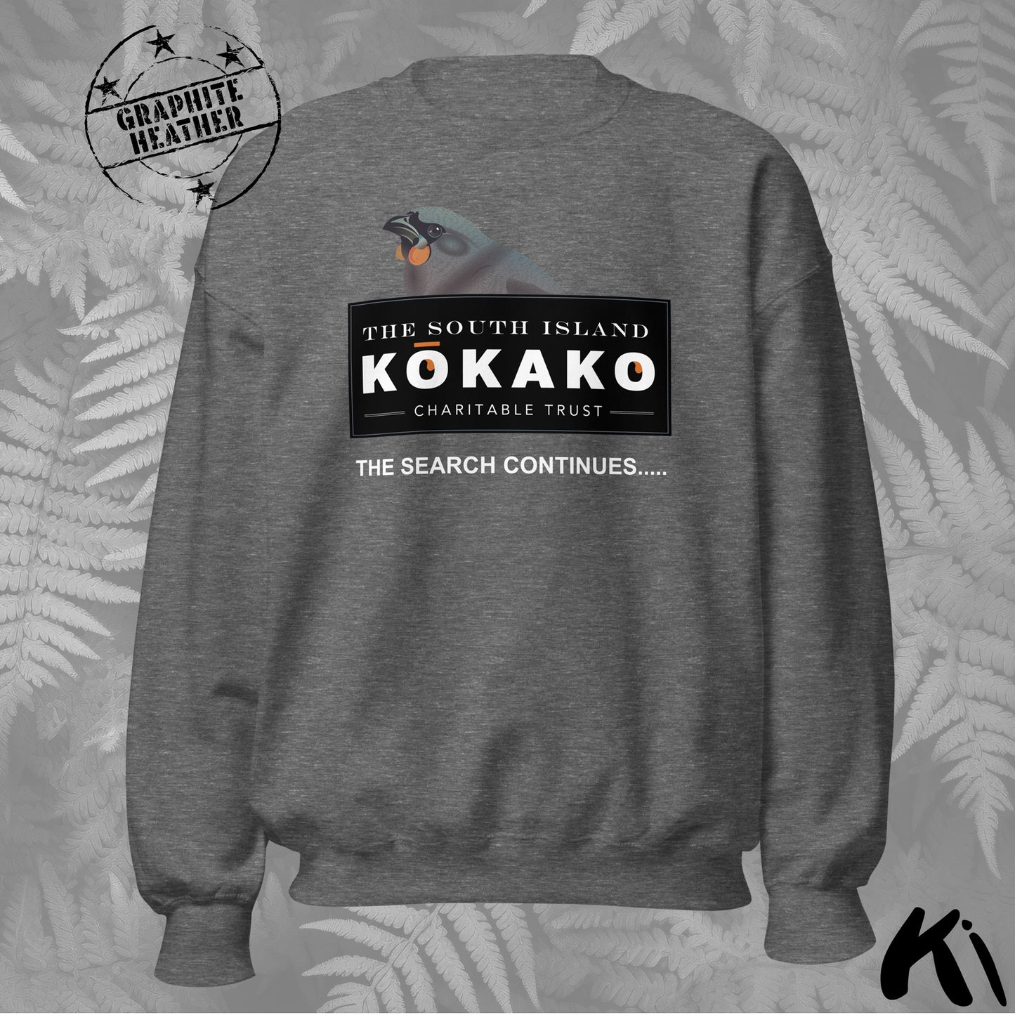 SOUTH ISLAND KŌKAKO Charitable Trust Sweatshirt - Official Fundraiser, Dark Colours