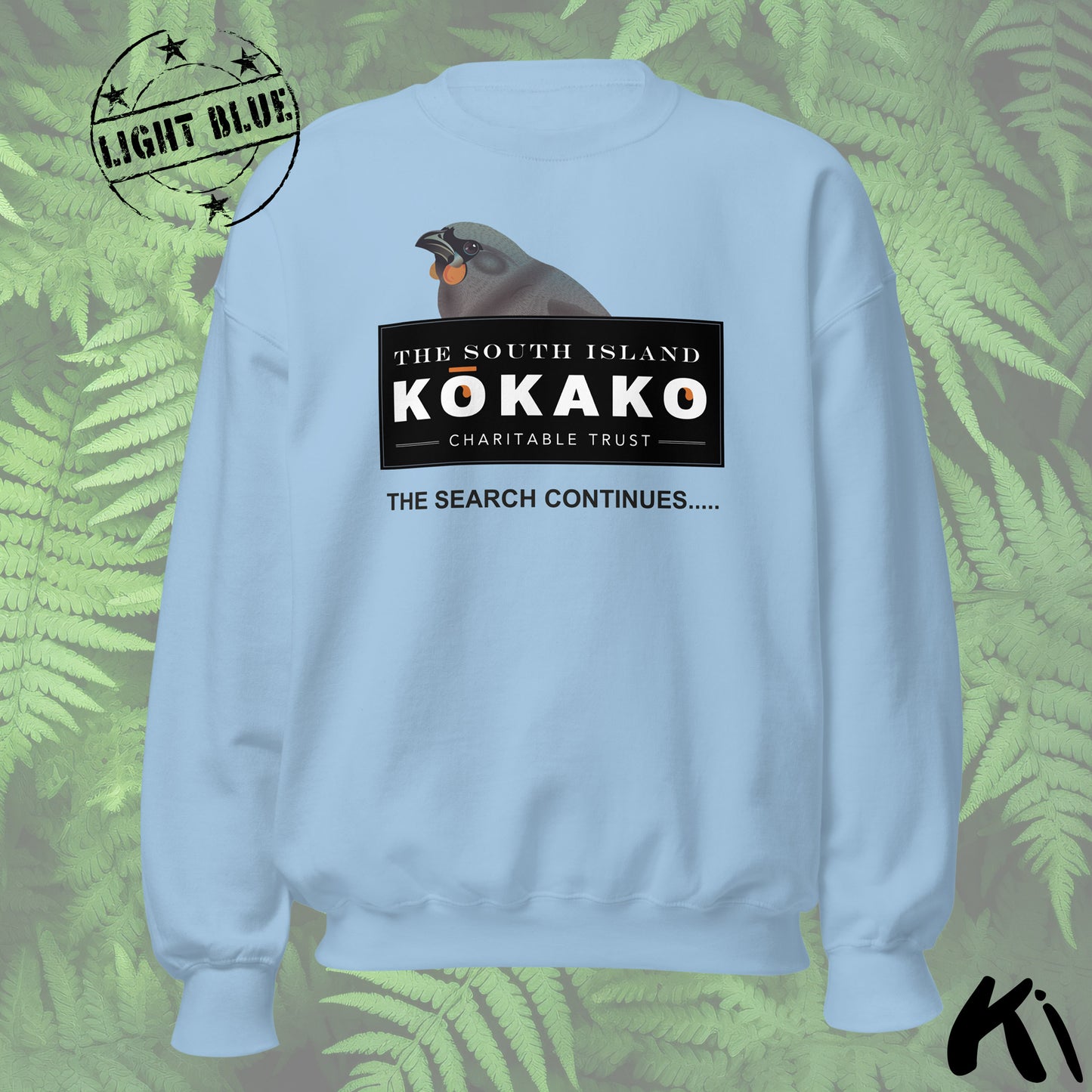 SOUTH ISLAND KŌKAKO Charitable Trust Sweatshirt - Official Fundraiser, Lighter Colours