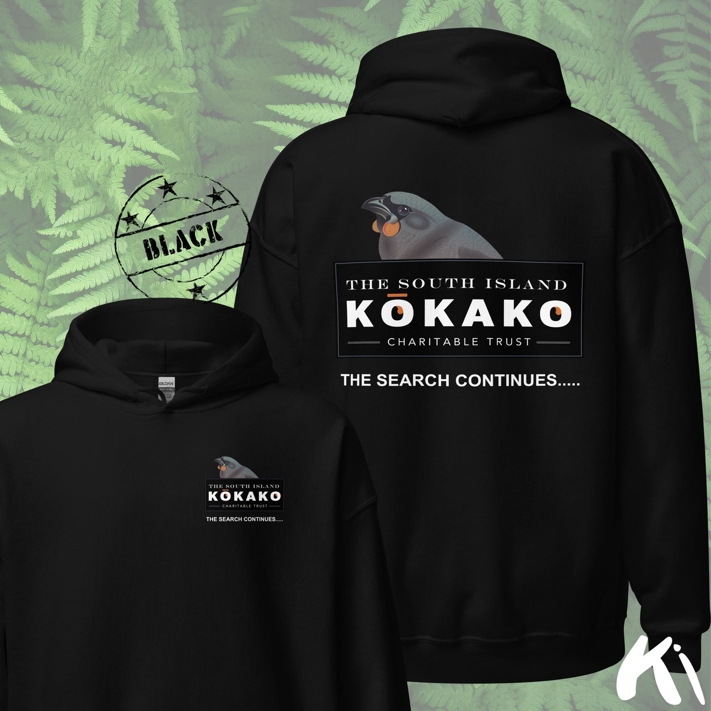 SOUTH ISLAND KŌKAKO Charitable Trust Unisex Hoodie FRONT & BACK Print