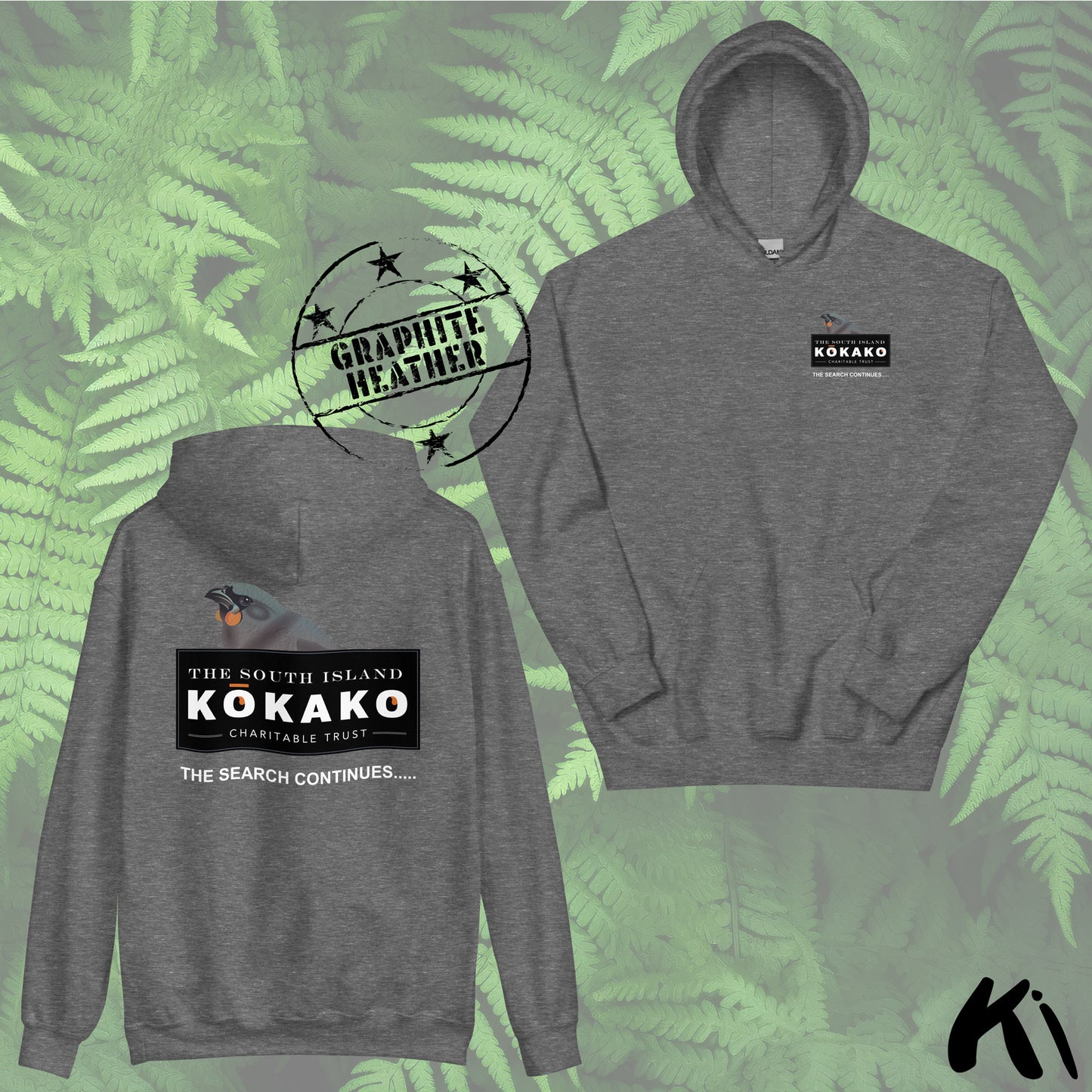 SOUTH ISLAND KŌKAKO Charitable Trust Unisex Hoodie FRONT & BACK Print