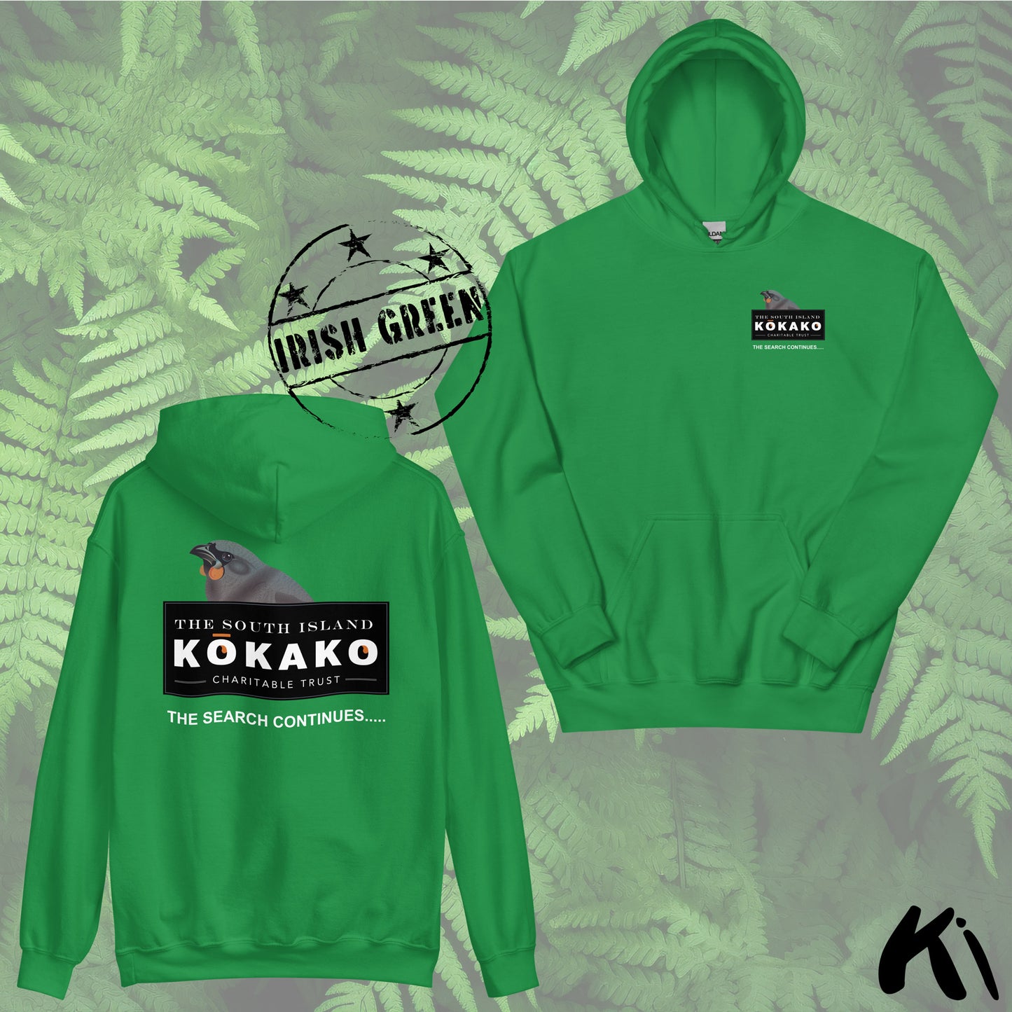 SOUTH ISLAND KŌKAKO Charitable Trust Unisex Hoodie FRONT & BACK Print
