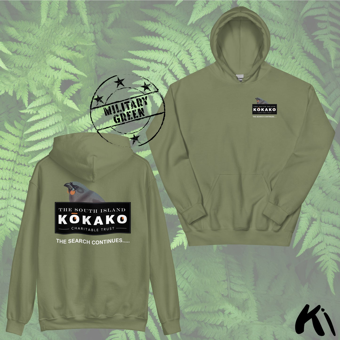 SOUTH ISLAND KŌKAKO Charitable Trust Unisex Hoodie FRONT & BACK Print