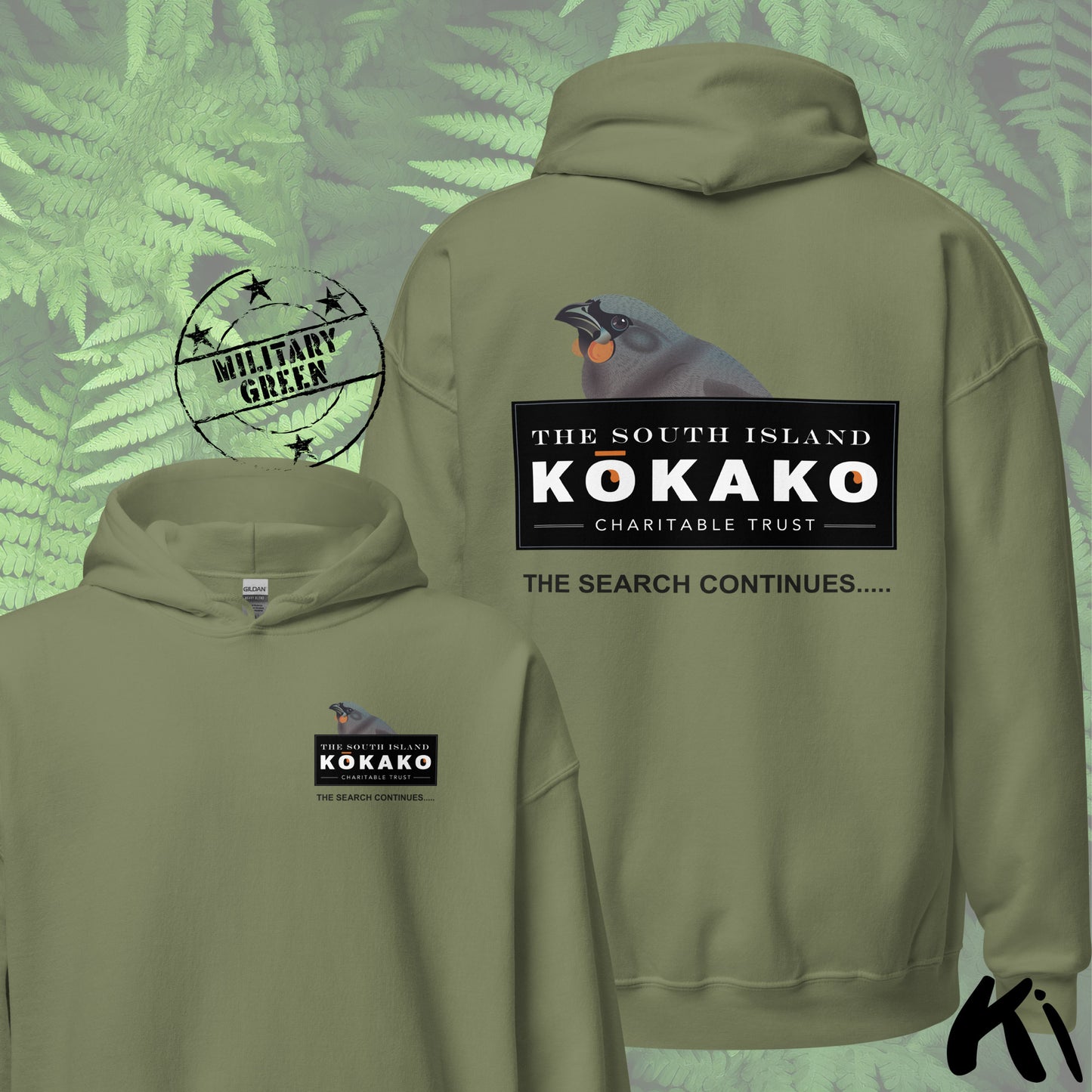 SOUTH ISLAND KŌKAKO Charitable Trust Unisex Hoodie FRONT & BACK Print