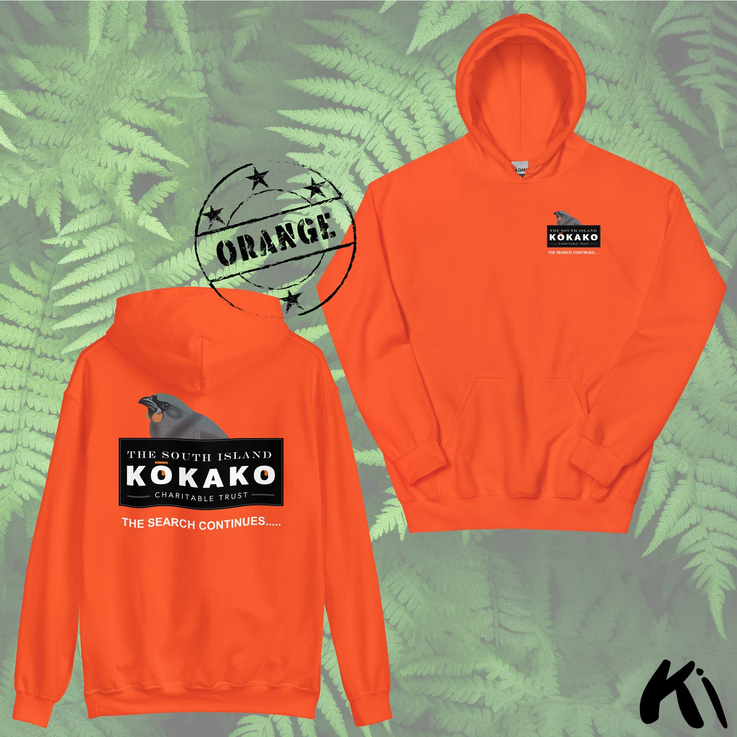 SOUTH ISLAND KŌKAKO Charitable Trust Unisex Hoodie FRONT & BACK Print