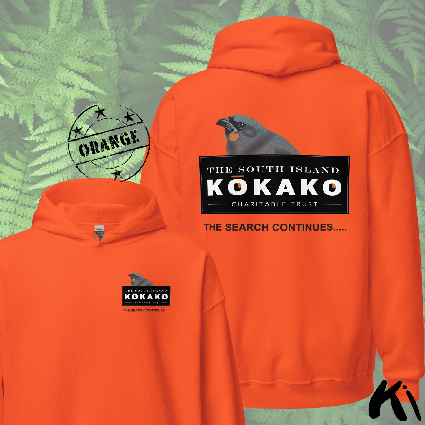 SOUTH ISLAND KŌKAKO Charitable Trust Unisex Hoodie FRONT & BACK Print
