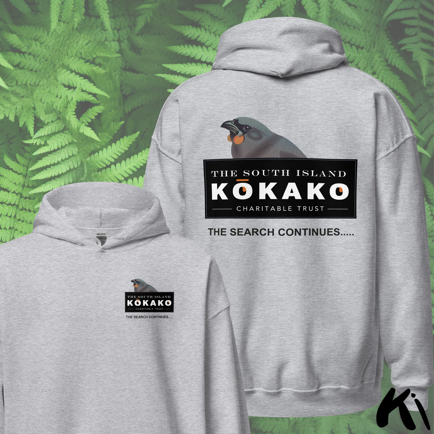 SOUTH ISLAND KŌKAKO Charitable Trust Unisex Hoodie FRONT & BACK Print