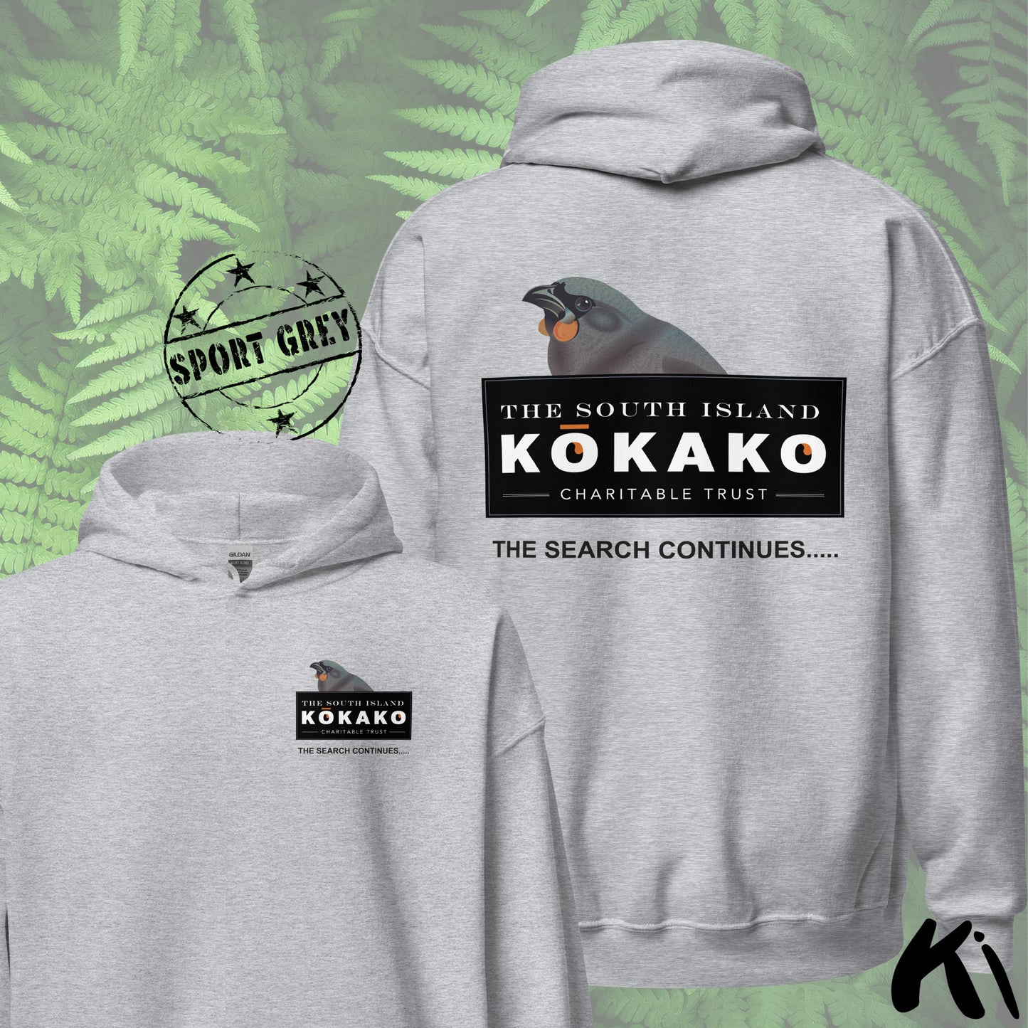SOUTH ISLAND KŌKAKO Charitable Trust Unisex Hoodie FRONT & BACK Print