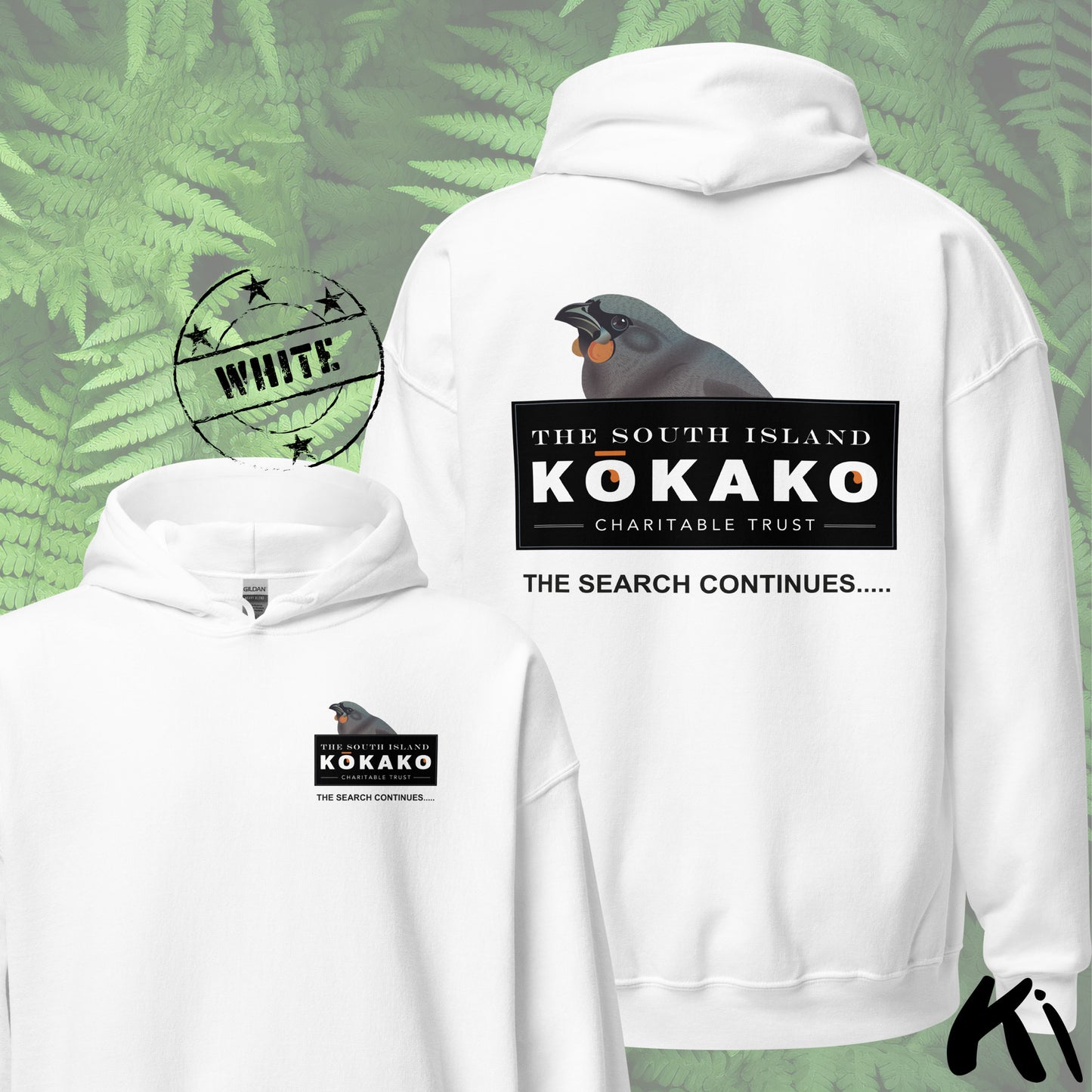 SOUTH ISLAND KŌKAKO Charitable Trust Unisex Hoodie FRONT & BACK Print