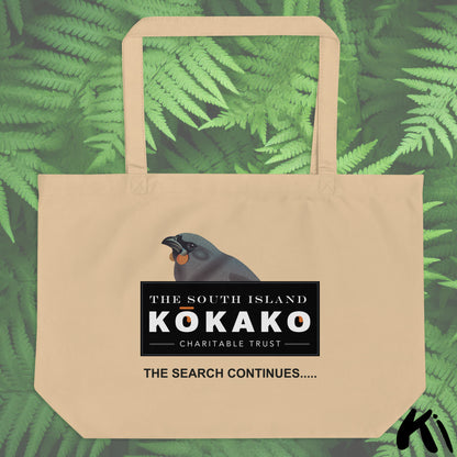 SOUTH ISLAND KŌKAKO Charitable Trust Large Organic Tote Bag - Single Print