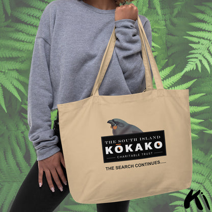 SOUTH ISLAND KŌKAKO Charitable Trust Large Organic Tote Bag - Single Print