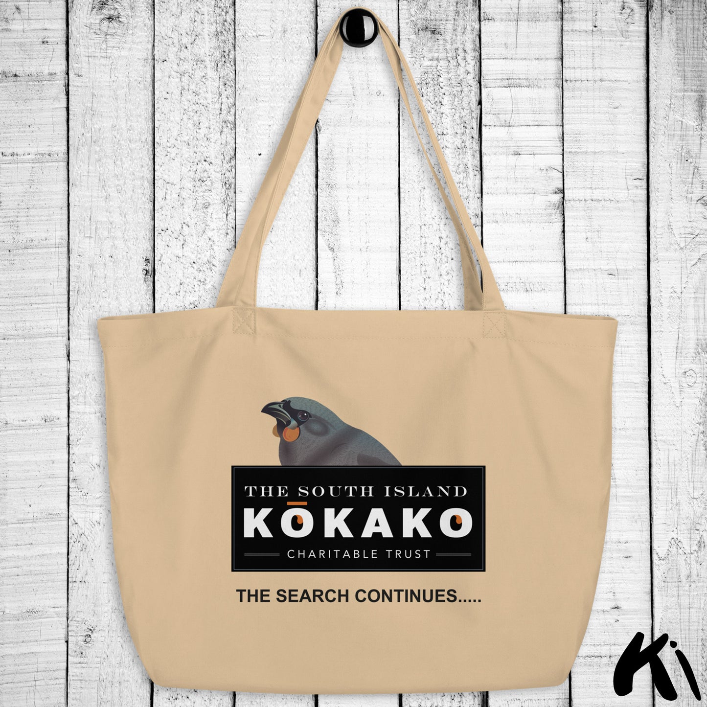 SOUTH ISLAND KŌKAKO Charitable Trust Large Organic Tote Bag - Single Print