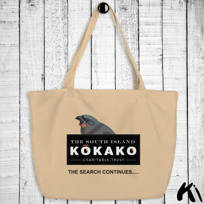SOUTH ISLAND KŌKAKO Charitable Trust Large Organic Tote Bag - Single Print