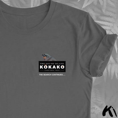 SOUTH ISLAND KŌKAKO Charitable Trust Official Fundraising Shirt - Minimalist, Dark Colours
