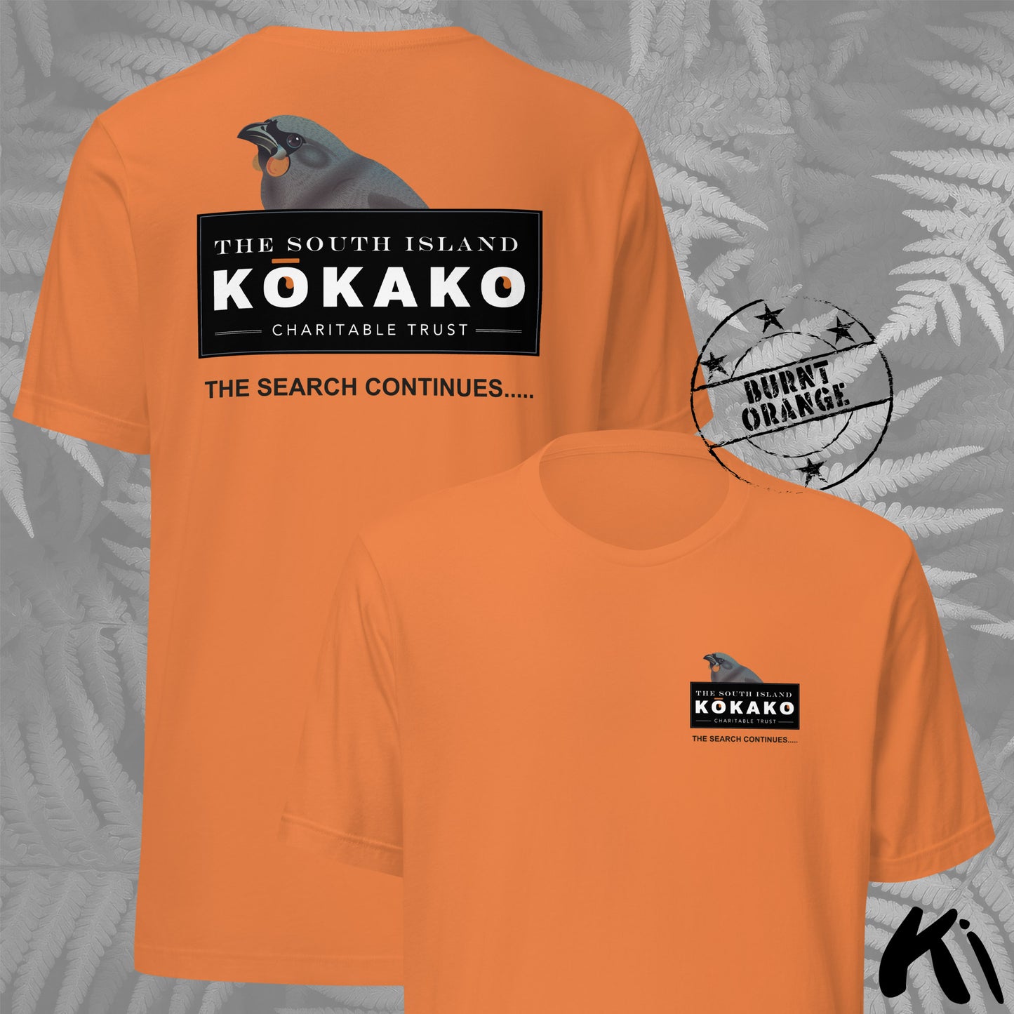SOUTH ISLAND KŌKAKO Charitable Trust Official Fundraising FRONT and BACK Print Shirt - Light Colours