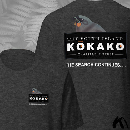 SOUTH ISLAND KŌKAKO Charitable Trust Official Fundraising FRONT and BACK Print Shirt - Dark Colours