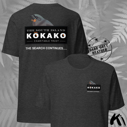 SOUTH ISLAND KŌKAKO Charitable Trust Official Fundraising FRONT and BACK Print Shirt - Dark Colours