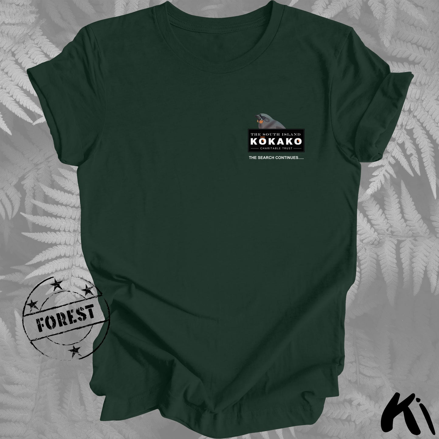 SOUTH ISLAND KŌKAKO Charitable Trust Official Fundraising Shirt - Minimalist, Dark Colours