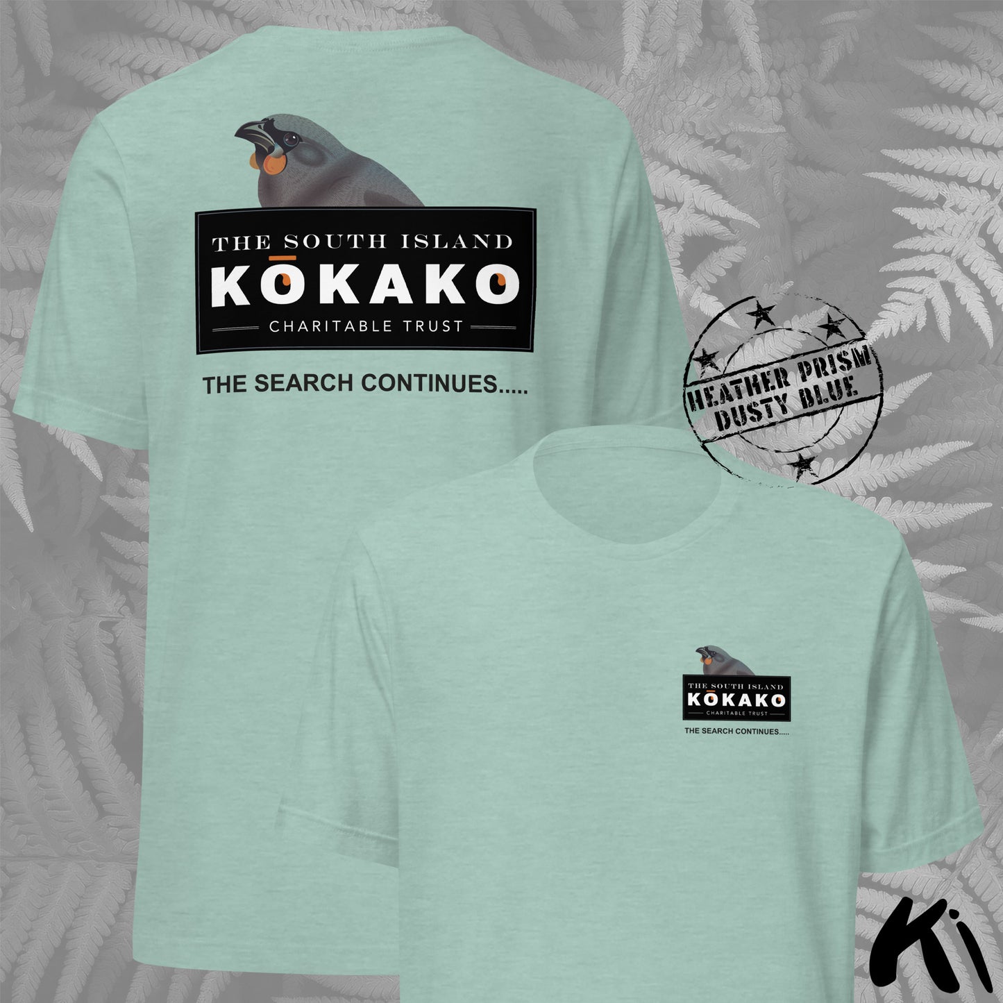 SOUTH ISLAND KŌKAKO Charitable Trust Official Fundraising FRONT and BACK Print Shirt - Light Colours