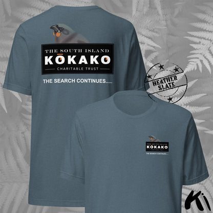 SOUTH ISLAND KŌKAKO Charitable Trust Official Fundraising FRONT and BACK Print Shirt - Dark Colours