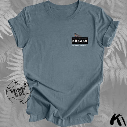 SOUTH ISLAND KŌKAKO Charitable Trust Official Fundraising Shirt - Minimalist, Dark Colours