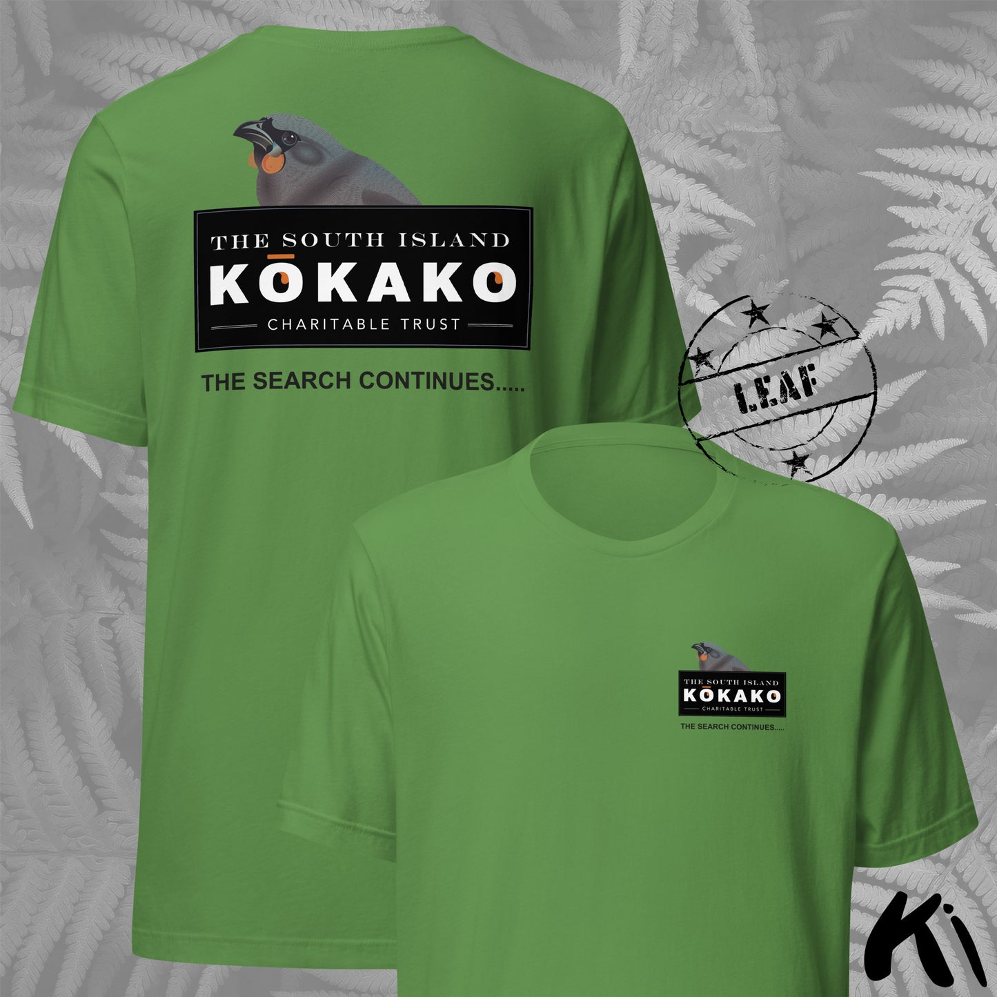 SOUTH ISLAND KŌKAKO Charitable Trust Official Fundraising FRONT and BACK Print Shirt - Light Colours