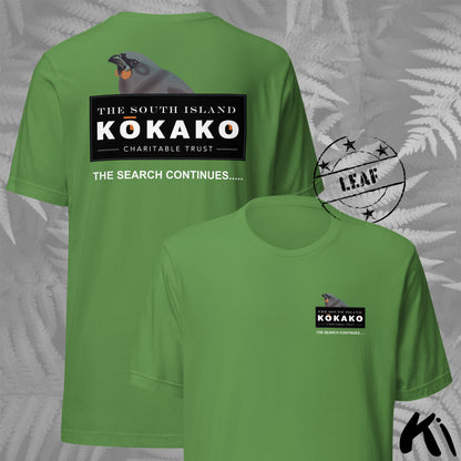 SOUTH ISLAND KŌKAKO Charitable Trust Official Fundraising FRONT and BACK Print Shirt - Dark Colours