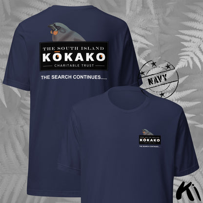 SOUTH ISLAND KŌKAKO Charitable Trust Official Fundraising FRONT and BACK Print Shirt - Dark Colours