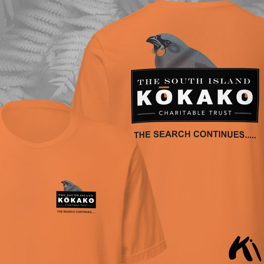 SOUTH ISLAND KŌKAKO Charitable Trust Official Fundraising FRONT and BACK Print Shirt - Light Colours