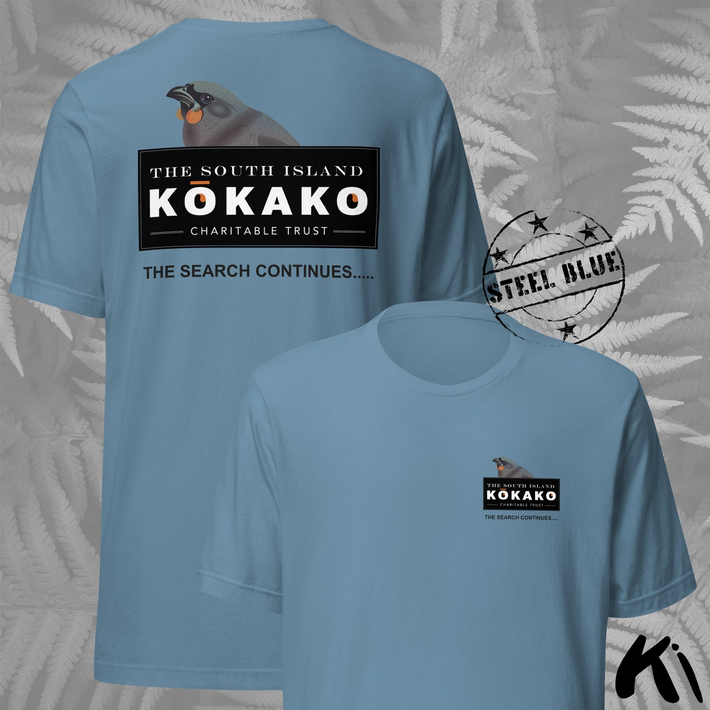 SOUTH ISLAND KŌKAKO Charitable Trust Official Fundraising FRONT and BACK Print Shirt - Light Colours