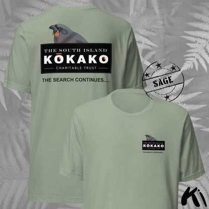 SOUTH ISLAND KŌKAKO Charitable Trust Official Fundraising FRONT and BACK Print Shirt - Light Colours
