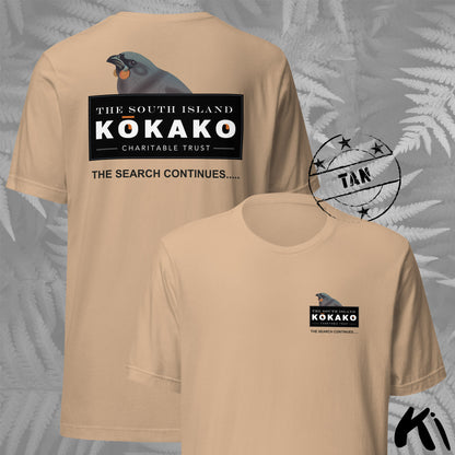 SOUTH ISLAND KŌKAKO Charitable Trust Official Fundraising FRONT and BACK Print Shirt - Light Colours