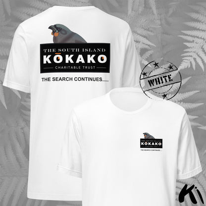 SOUTH ISLAND KŌKAKO Charitable Trust Official Fundraising FRONT and BACK Print Shirt - Light Colours