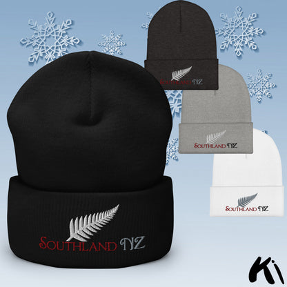 SOUTHLAND NZ Silver Fern Cuffed Beanie