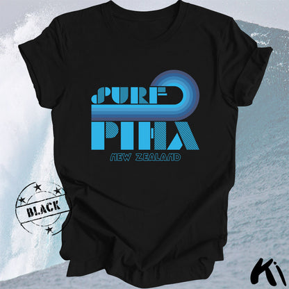 PIHA New Zealand Retro Surfing Wave Shirt