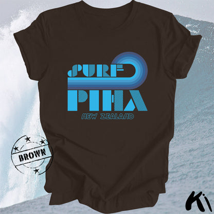 PIHA New Zealand Retro Surfing Wave Shirt